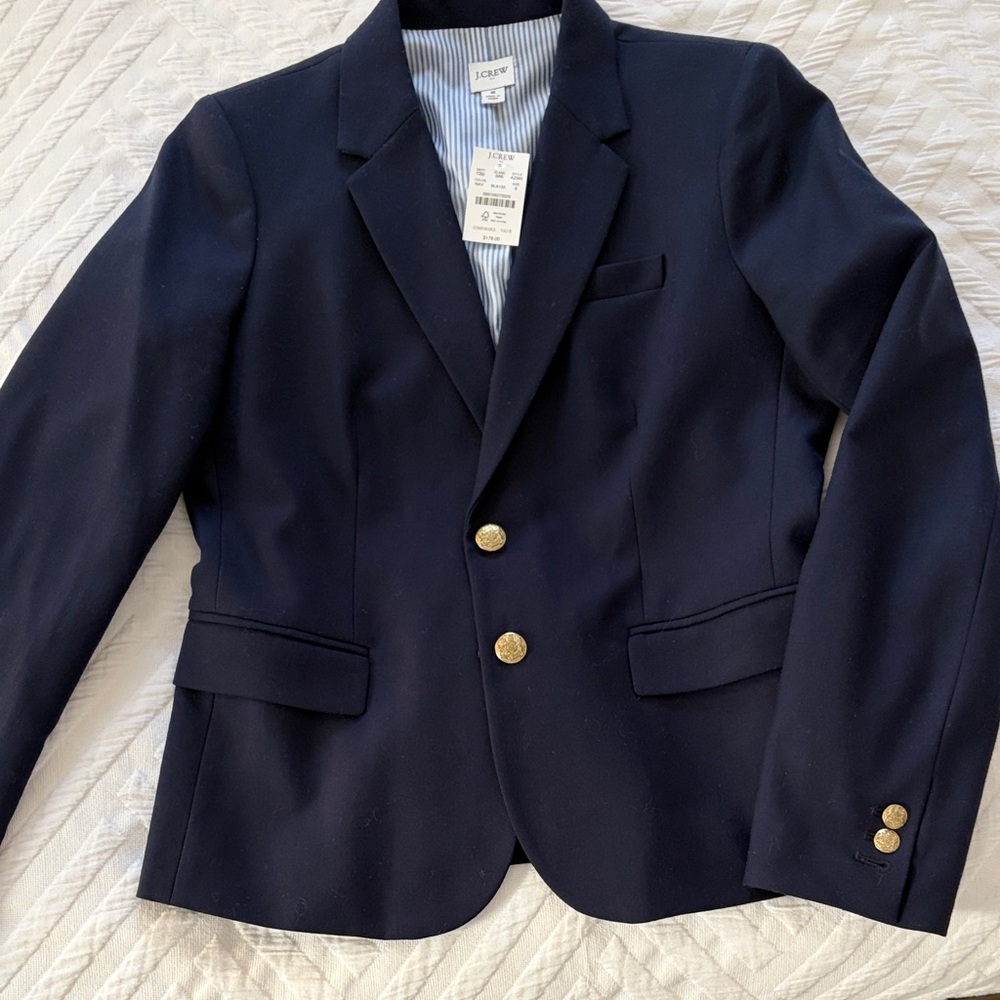 J. Crew Dark Blue Blazer with Gold Accents